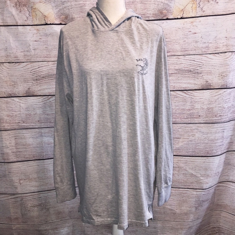 Cotton On Garments Grey Bad Company Hoodie with Roses and Skeleton Size XL